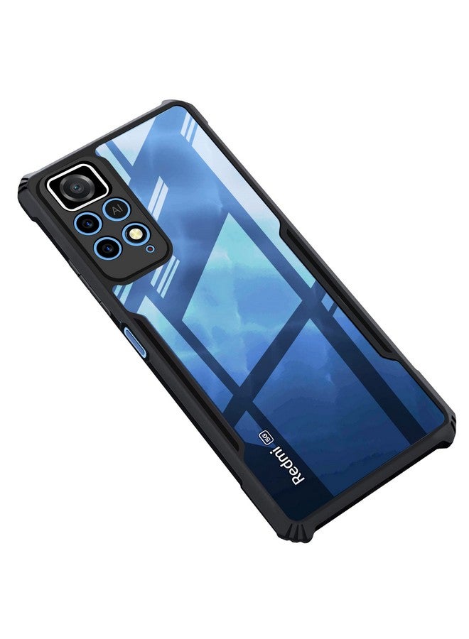 Cedo غطاء خلفي CEDO Redmi Note 11 Pro / 11 Pro+ Plus (5G) | حماية الكاميرا واقي للصدمات حافة بامبر | حماية كريستالية أكريليك واضحة 360 درجة TPU+PC | غطاء خلفي شفاف على شكل نسر (أسود) - Image 1