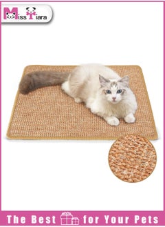 Natural Sisal Cat Scratching Mat Horizontal Floor Cat Scratch Mats for Indoor Cats Cat Furniture Protector for Couch  Carpets Sofas Rug 60x40cm