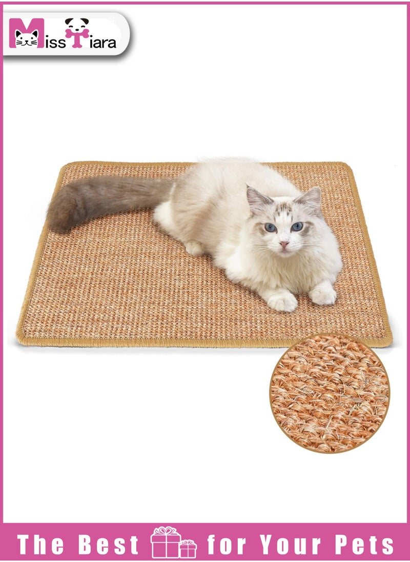 MissTiara - Natural Sisal Cat Scratching Mat Horizontal Floor Cat Scratch Mats for Indoor Cats Cat Furniture Protector for Couch  Carpets Sofas Rug 60x40cm - Image 1