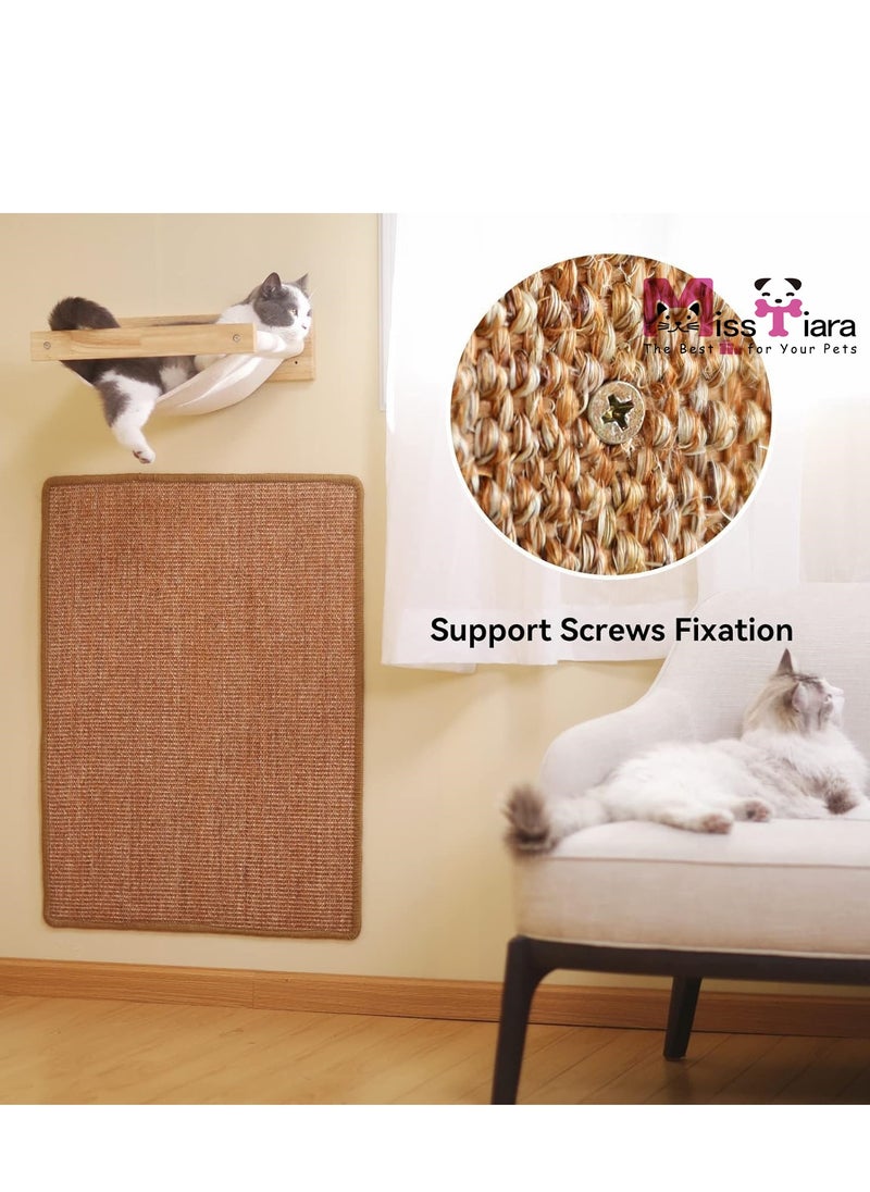MissTiara - Natural Sisal Cat Scratching Mat Horizontal Floor Cat Scratch Mats for Indoor Cats Cat Furniture Protector for Couch  Carpets Sofas Rug 60x40cm - Image 1
