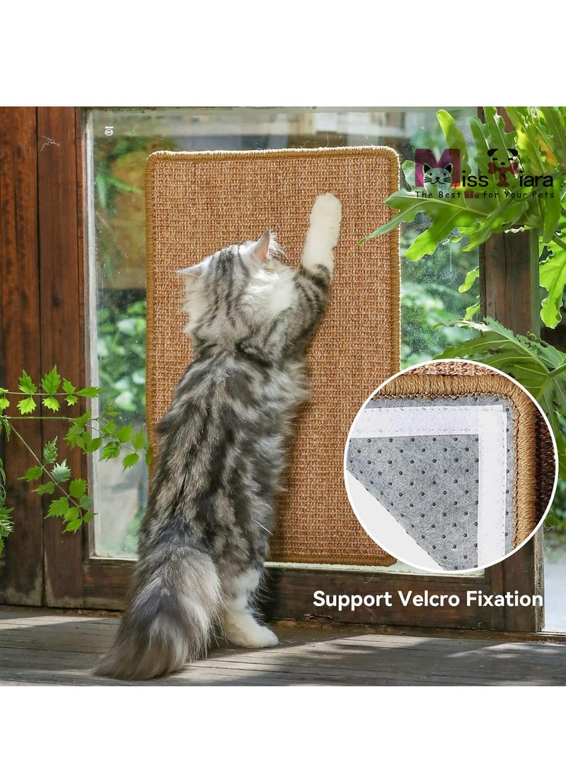 MissTiara - Natural Sisal Cat Scratching Mat Horizontal Floor Cat Scratch Mats for Indoor Cats Cat Furniture Protector for Couch  Carpets Sofas Rug 60x40cm - Image 1