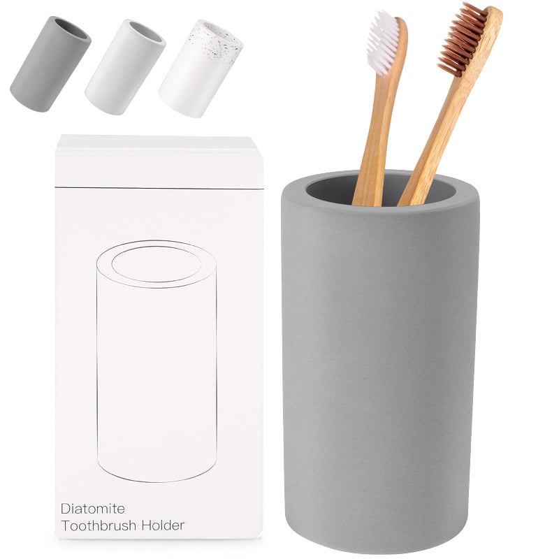 Diatomite Toothbrush Holder BOJDOPIE Water Absorption Quick Drying Bathroom Countertop Organizer Stand Cup for Toothpaste Makeup Brushes Razors