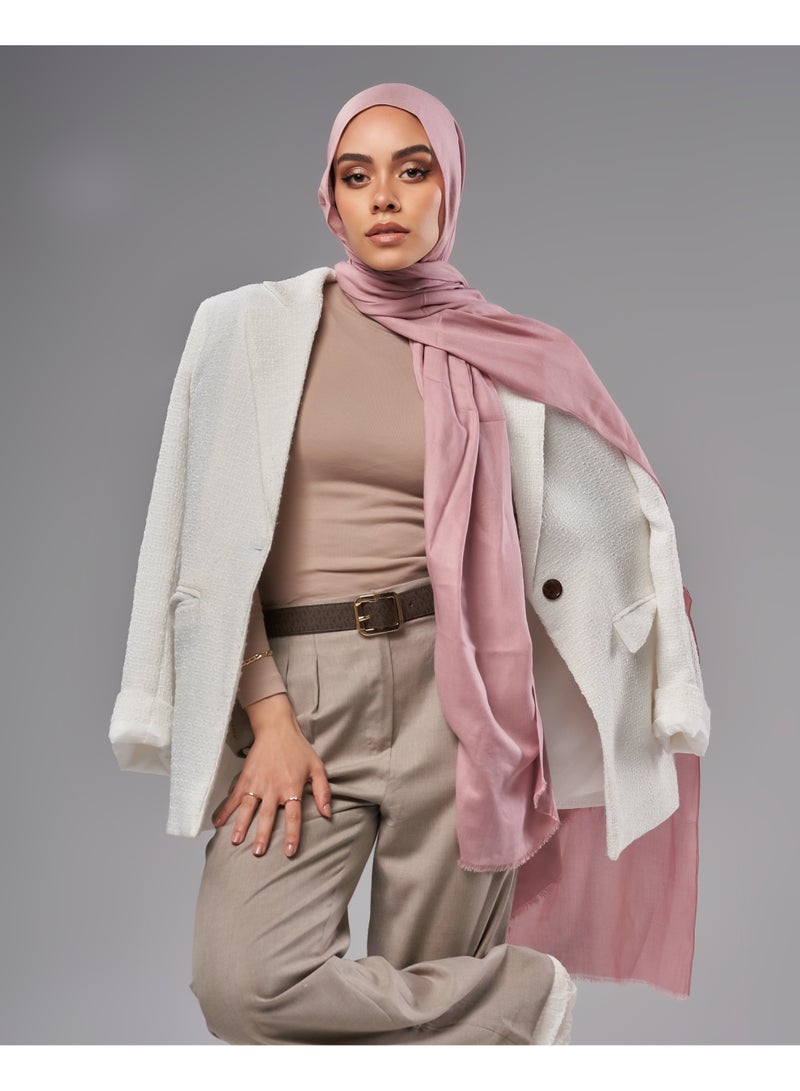 Lavezzi Breathable Cotton Modal Hijab Scarf For Women - Women Solid Color Head Scarf Wrap - Modest Nut - Image 3