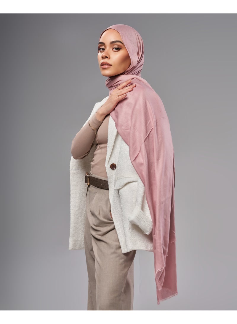 Lavezzi Breathable Cotton Modal Hijab Scarf For Women - Women Solid Color Head Scarf Wrap - Modest Nut - Image 1