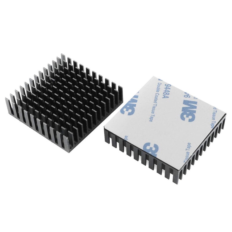 REES52 Aluminum Heatsink 4PCS 40x40x11mm Black Aluminum Cooling Fin Radiator with 3M Thermal Conductive Adhesive Tape for Cooling GPU IC Chips VRAM VGA RAM - Image 2