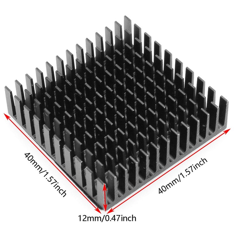 REES52 Aluminum Heatsink 4PCS 40x40x11mm Black Aluminum Cooling Fin Radiator with 3M Thermal Conductive Adhesive Tape for Cooling GPU IC Chips VRAM VGA RAM - Image 3