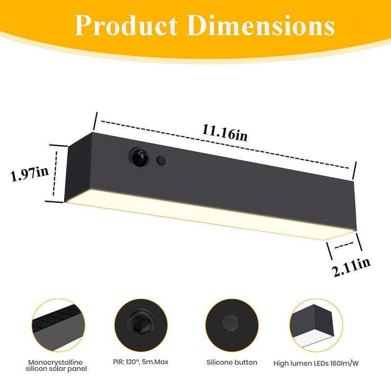 SOTTLOT Solar Wall Lights Outdoor Waterproof, 2Pcs LED Dusk to Dawn Solar Lights for House Number, 4000K 1000LM Motion Sensor Solars Outdoor Light for Patio, Porch, Address Sign - Image 4