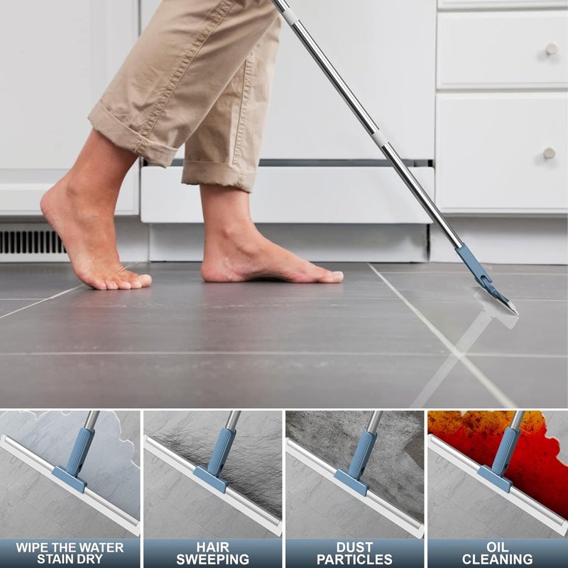 SWIBINJIT Floor Squeegee, 43.5cm（17 inch） Multifunction Squeegee Sweeper Quick Drying Water and Dust Remover Silicone Scraper Broom for Floor, Glass Wiper Squeegee - Image 3
