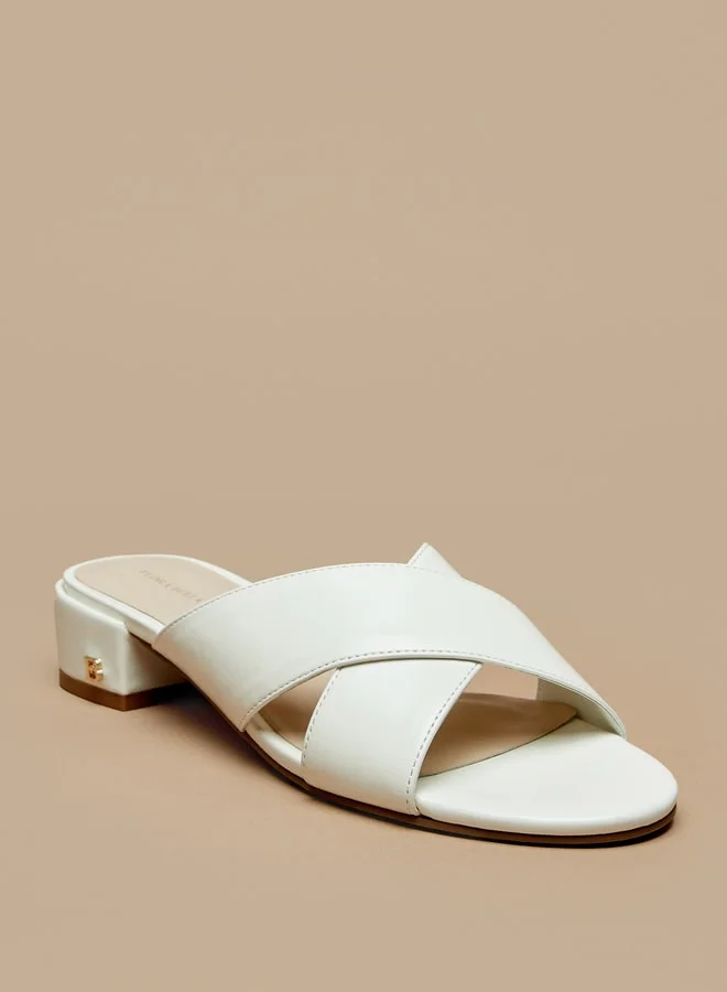 فلورا بيلا من شو إكسبرس Women's Cross Strap Slip-On Sandals with Block Heels