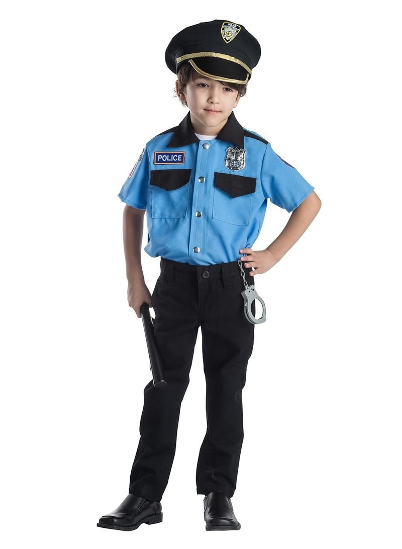 Police Chief Role Play Set Costume with Hat & Accessories for Kids Ages 3-6yrs