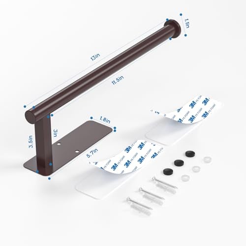 ASTOFLI Paper Towel Holder Under Cabinet No Drilling, Self Adhesive Paper Towel Holder Wall Mount for Kitchen Rack, Under Counter Napin Holder No Drill, RV, 304 Stainless Steel, Oil Rubbed Bronze - Image 2