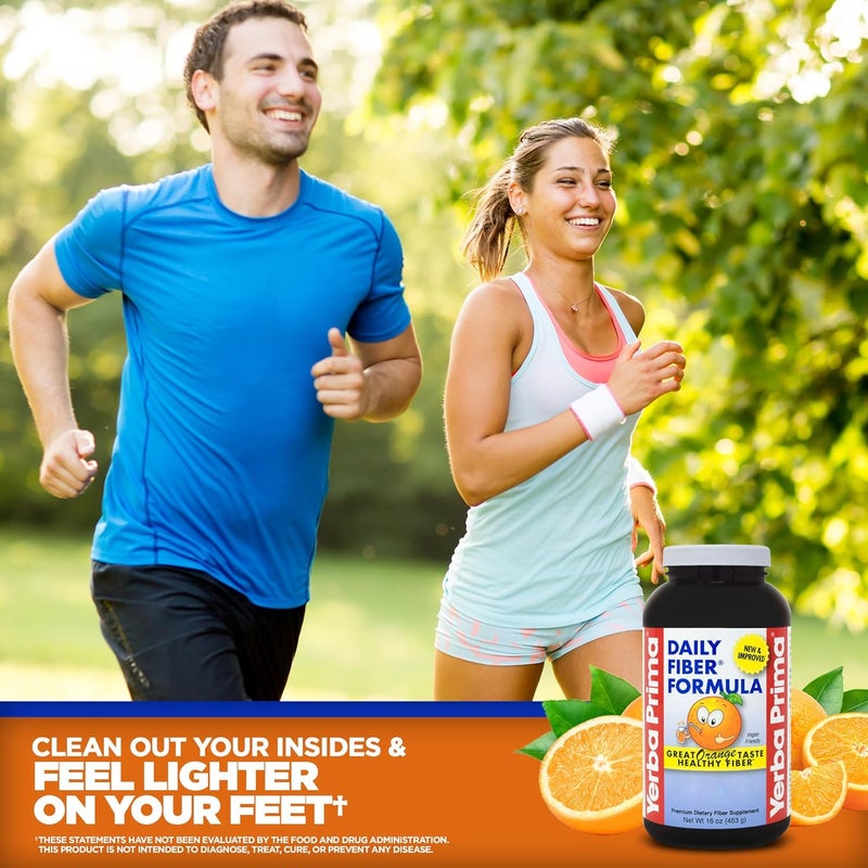 Yerba Prima Orange Flavored Daily Fiber Formula 16 oz Powder  Great Tasting Premium Bulking Supplement for Regularity Support Contains 5 Fiber Types Made in The USA NonGMO Gluten Free - Image 5