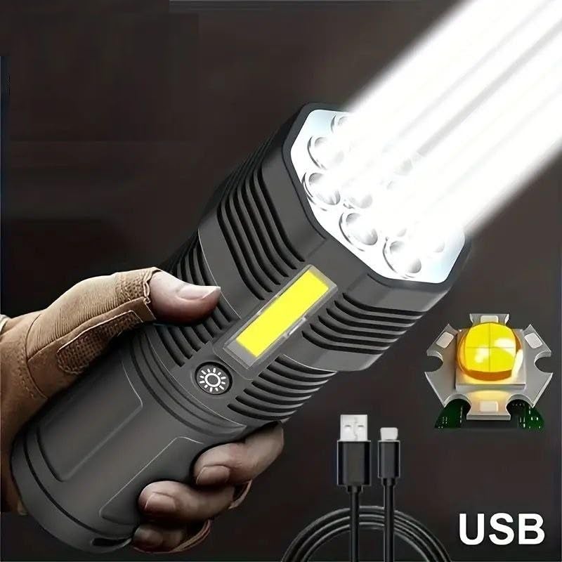 TERXA TERXA 12 LED Multi Function Torch Flashlight Long Distance Beam Range Flash Light for OutdoorCampingNight WalkingHuntingFishing Pack of 1Multicolor  - Image 2