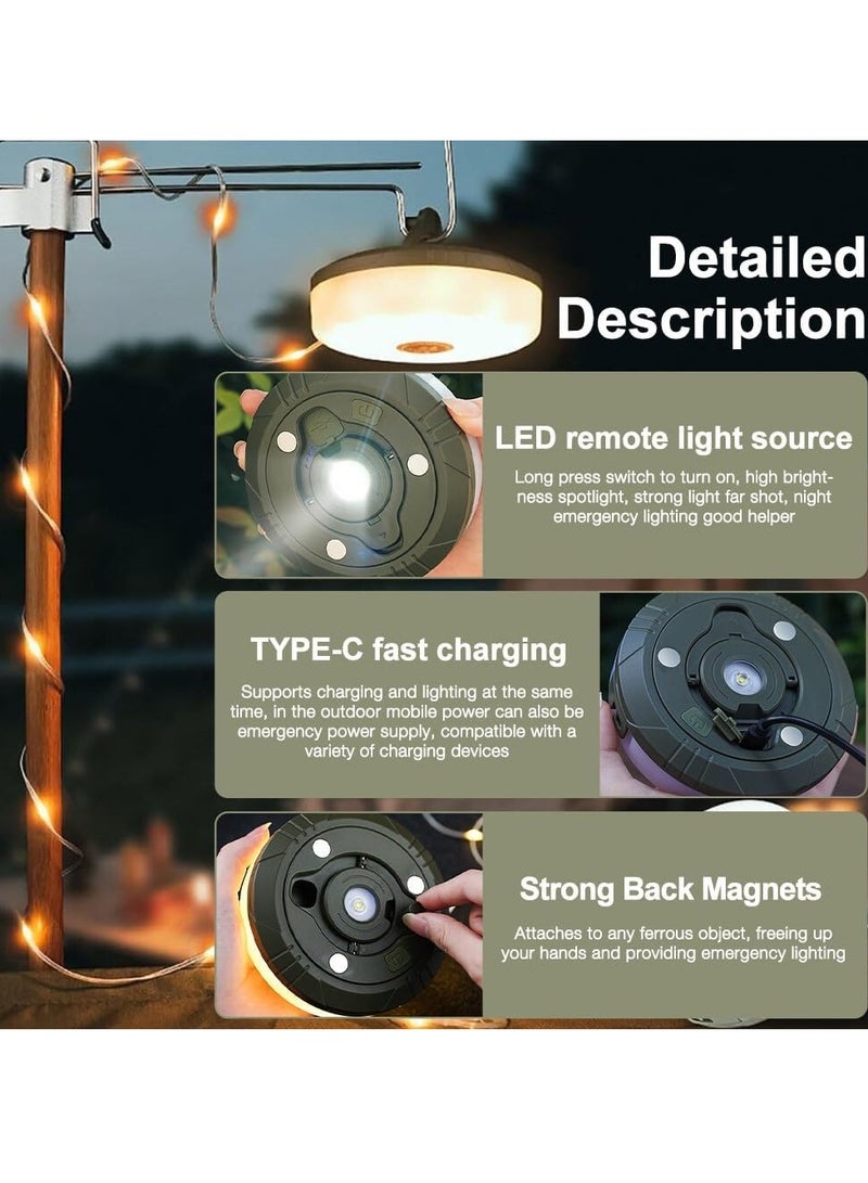 TIGER Camping String Lights, 10M Outdoor Waterproof Portable Stowable String Light, Warmyard Lights with 5 Lighting Modes, USB Rechargeable Outdoor String Lights for Camping Trips, RV, Hiking  - Image 4