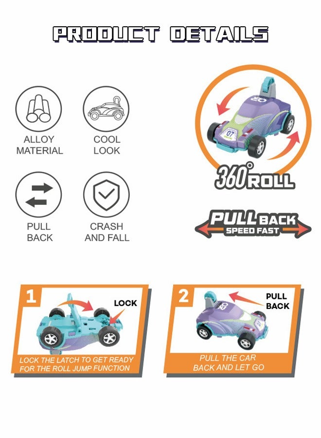 GROIC 8 Piece Pull Back Car, Kids Friction Car, 360° Flip Stunt Car, Ejection Dumper, Crash Roller Racing, Mini Pull Back Car, Kids Toy Car Set - Image 5