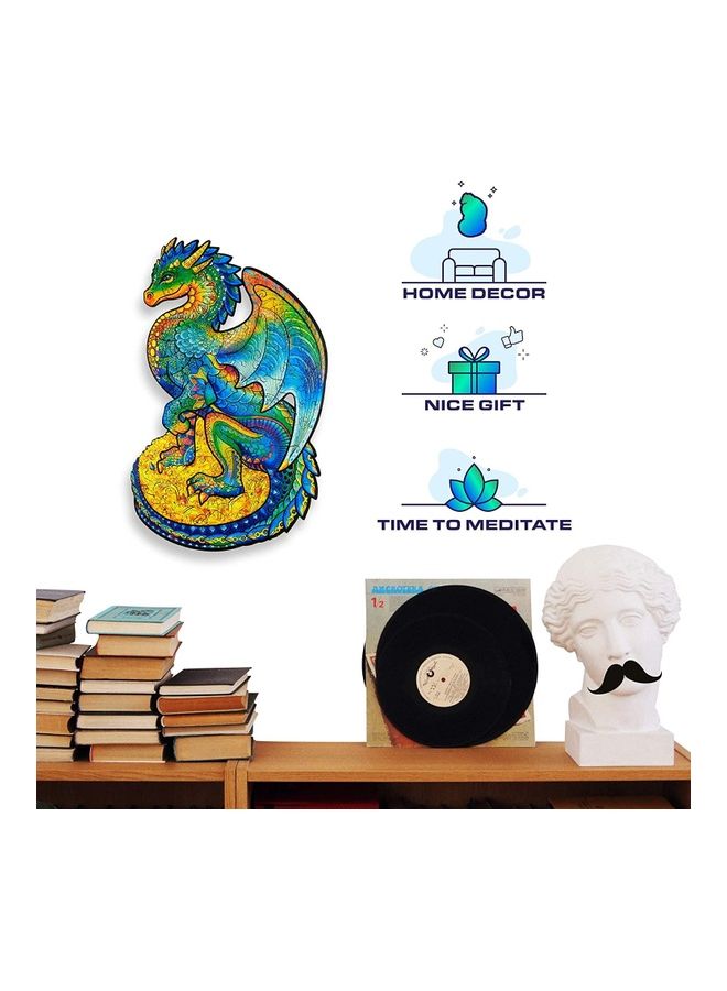 NIBEMINENT 125-Piece Dragon Shaped Wooden Jigsaw Puzzle Set - Image 4