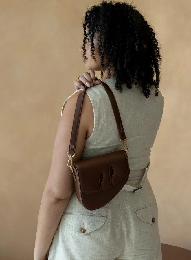 Veganologie Pebble Bag in Brown Made From 1 Bamboo Stem