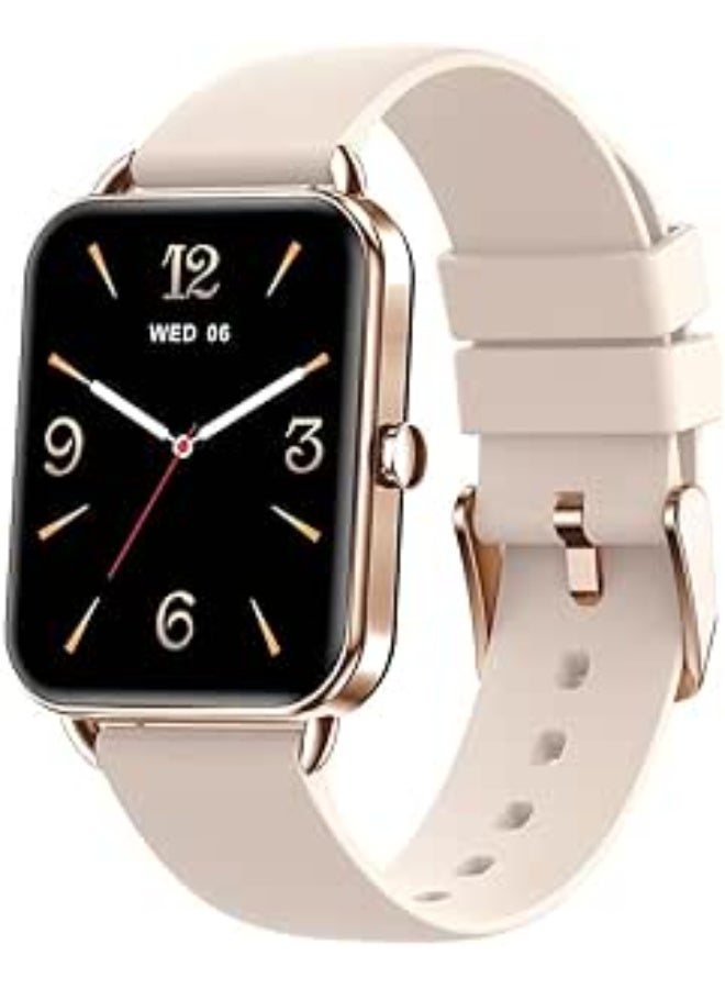 موكسيدو ساعة موكسيدو لونا الذكية – شاشة AMOLED عالية الدقة مقاس 1.65 بوصة، أكثر من 100 واجهة ساعة، مكالمات عبر البلوتوث، مراقبة صحية لحظية، متتبّع لياقة بدنية ذكي مع التحكم في الكاميرا – متوافقة مع أجهزة iOS وAndroid – لون ذهبي وردي. - Image 1