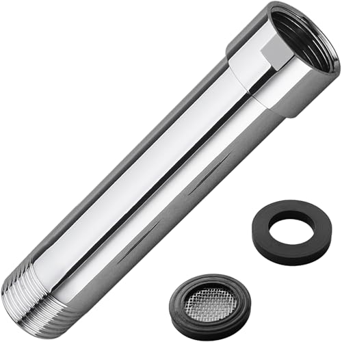 HOMYEP Shower Arm Extender 4 Inch Rainfall Shower Head Extension Arm Pipe, Female to Male 1/2 Inch, Polished Chrome - Image 1