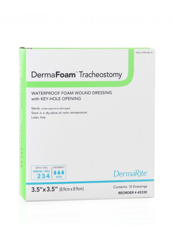 dermarite DermaRite Tracheostomy Waterproof Foam Wound Dressing with Key-Hole Opening - Image 1
