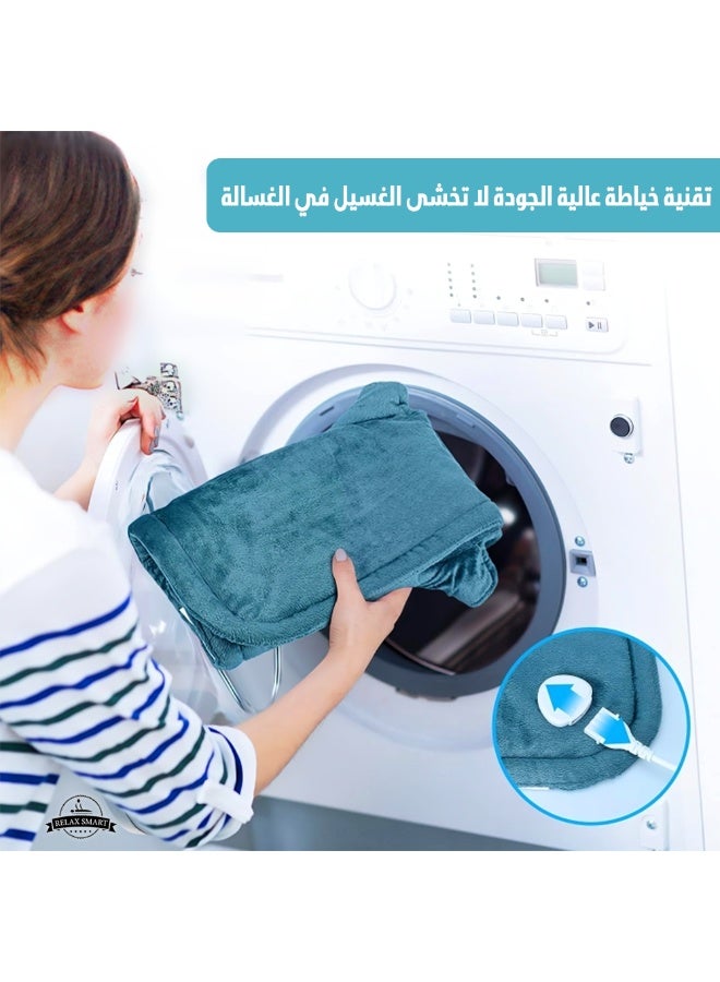 ريلاكس سمارت وسادة حرارية كهربائية للظهر والرقبة والتشنجات – وسادة تسخين سريعة بـ 9 مستويات حرارة، 4 خيارات مؤقت، وإيقاف تلقائي - Image 4