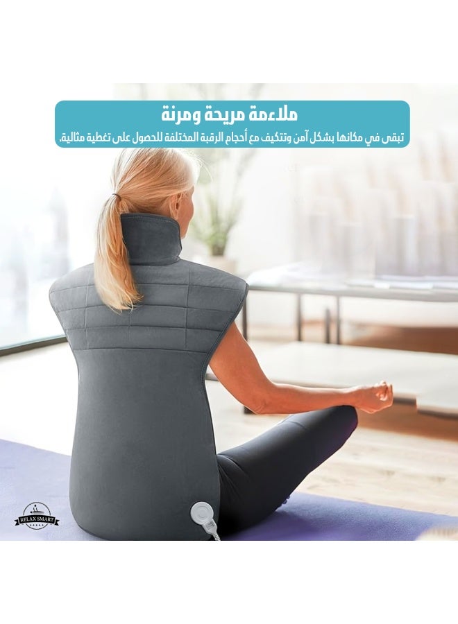 ريلاكس سمارت وسادة حرارية كهربائية للظهر والرقبة والتشنجات – وسادة تسخين سريعة بـ 9 مستويات حرارة، 4 خيارات مؤقت، وإيقاف تلقائي - Image 5
