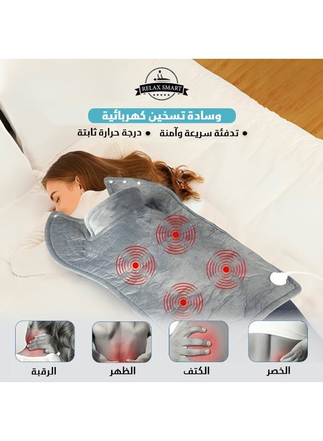 ريلاكس سمارت وسادة حرارية كهربائية للظهر والرقبة والتشنجات – وسادة تسخين سريعة بـ 9 مستويات حرارة، 4 خيارات مؤقت، وإيقاف تلقائي - Image 2