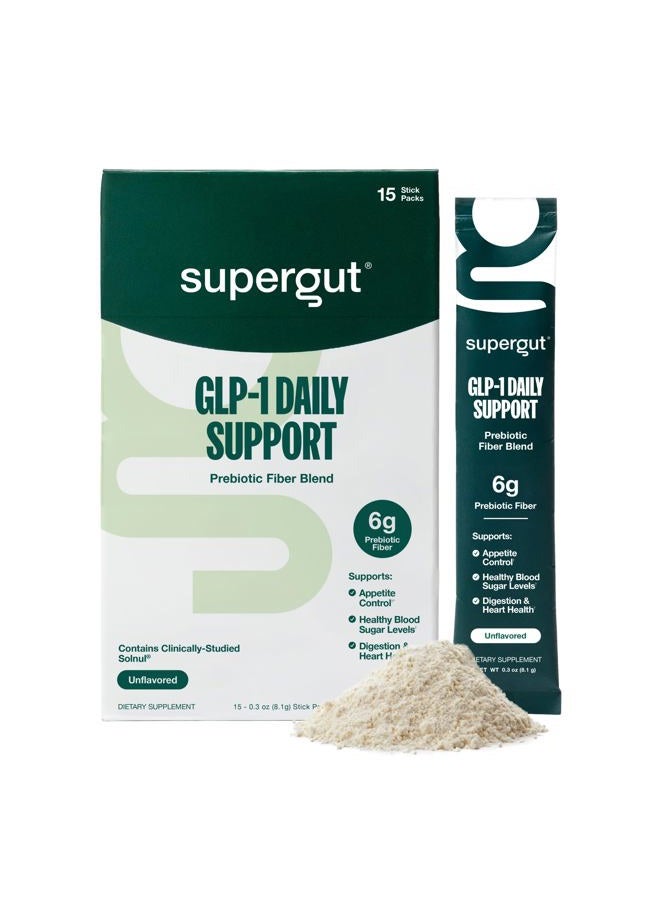 Supergut Gut Healthy GLP-1 Booster - High Fiber GLP-1 Supplement Powder for Women & Men - Sugar-Free Drink Mix for Gut Health (15 Servings) - Image 1