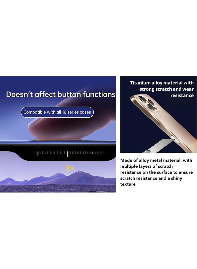 عبوة من واقي أزرار التحكم في الكاميرا لهاتف iPhone 17 / 17 Pro / Pro Max، غطاء حماية سعوي مقاوم للخدش ومتين وحساس يناسب هاتف Apple ومفتاح التقاط اللمس الجانبي، ذهبي صحراوي - Image 5