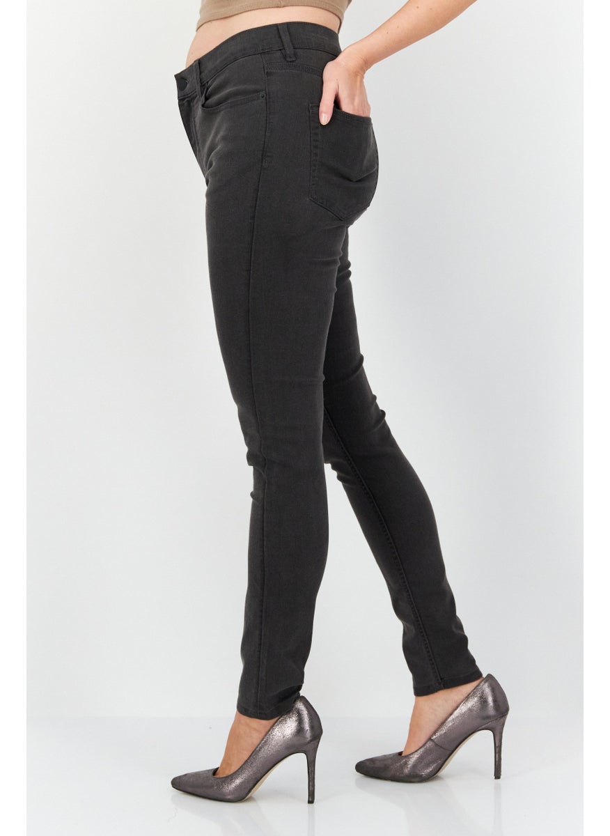 French Connection Women Washed 30 Inseam Skinny Pants, Dark Grey  - Image 3