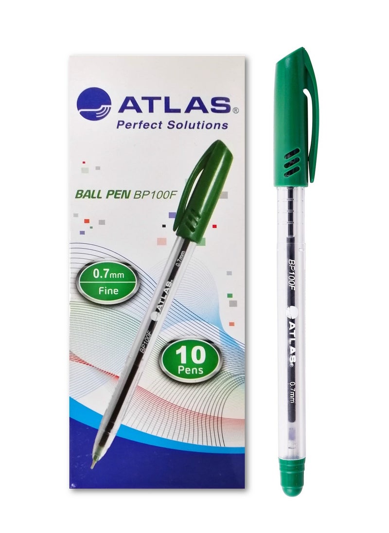 ATLAS - 10-Piece Ballpoint Pen Fine 0.7mm Tip Black Ink - Image 1