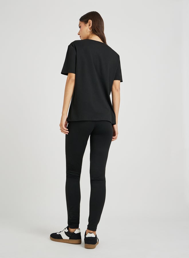 Take Two Cherry Print Short Sleeve T-Shirt and Leggings Co-Ords  - Image 5