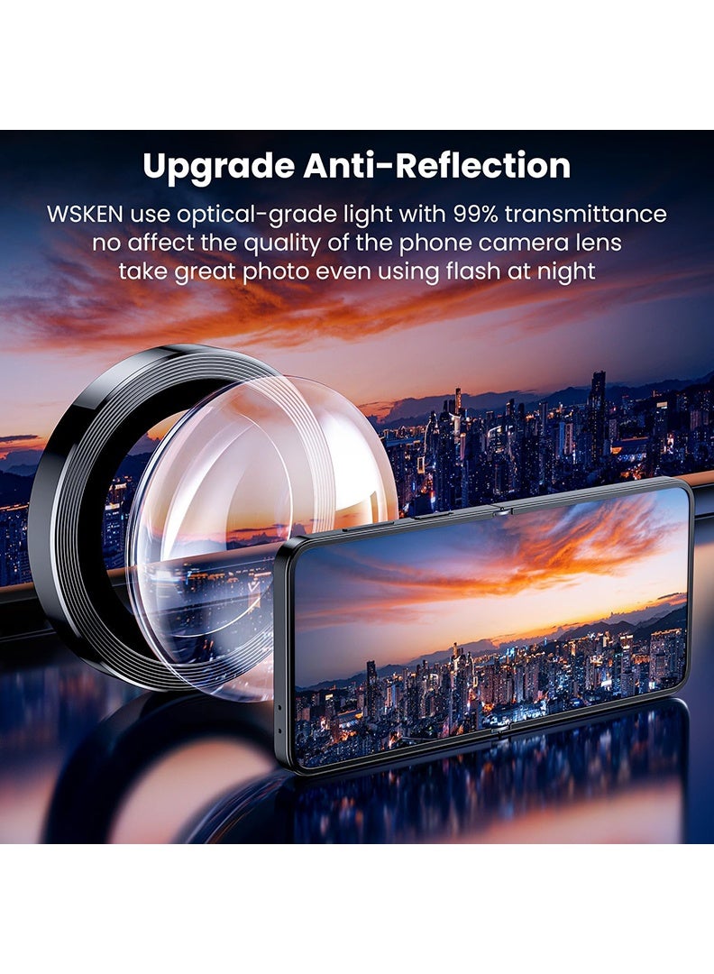 Theodor Z Fold 6 3 Pcs Camera Lens Protector With 9H Tempered HD Glass Camera Cover Anti Scratch Aluminum Alloy Camera Ring, Black  - Image 5