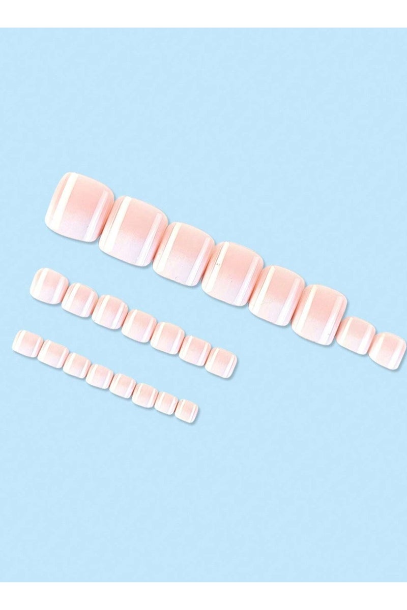 اظافر تركيب مزيفه بتصميم مربع  24  ظفر مع صمغ ومبرد - Image 3