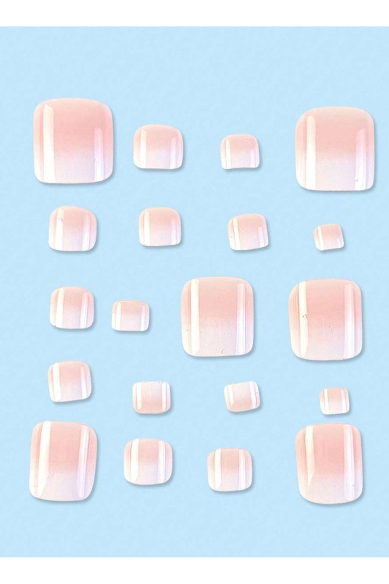 اظافر تركيب مزيفه بتصميم مربع  24  ظفر مع صمغ ومبرد - Image 2