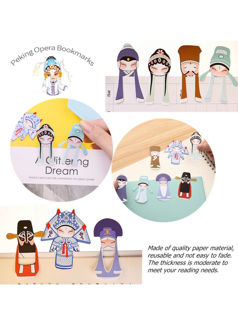 SYOSI Paper Bookmarks, Classical Peking Opera Characters Page Clips Book Holder for Reading, Creative Chinese Style Page Book Markers for Teachers Students Bookworm Readers Book Lover Gifts (70 Pcs) - Image 5