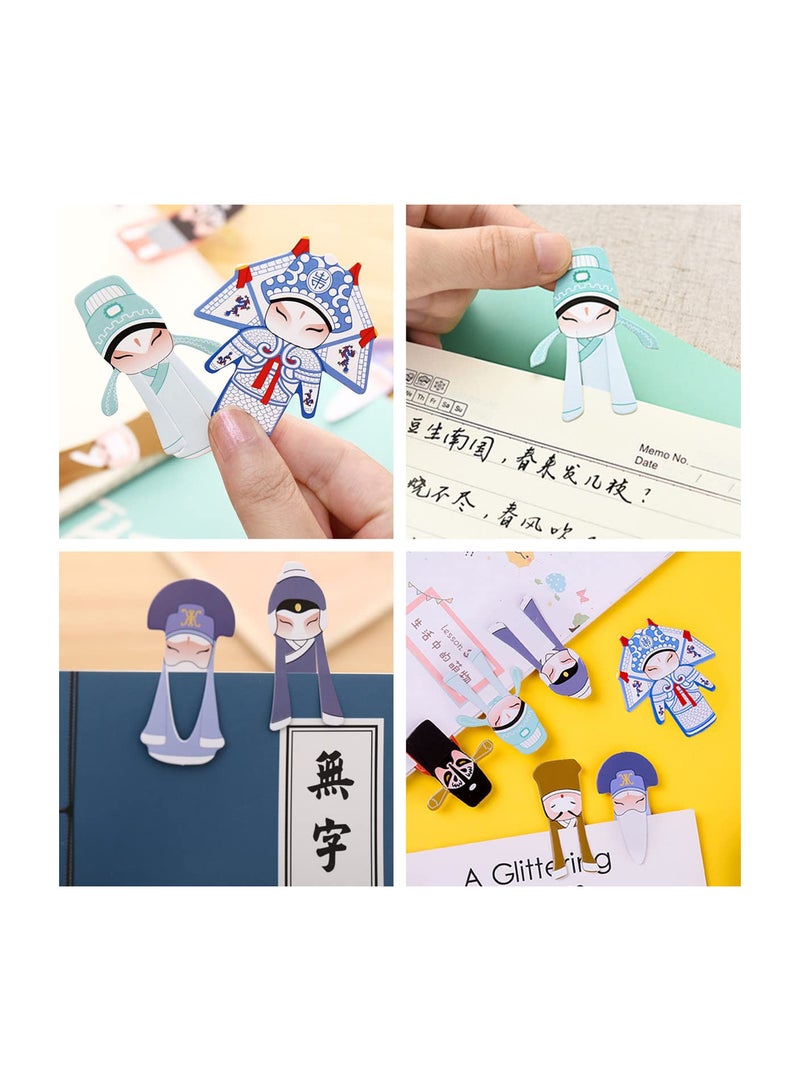 SYOSI Paper Bookmarks, Classical Peking Opera Characters Page Clips Book Holder for Reading, Creative Chinese Style Page Book Markers for Teachers Students Bookworm Readers Book Lover Gifts (70 Pcs) - Image 4