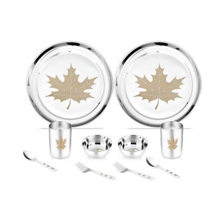 Classic Essentials Stainless Steel Dinner Set|Serves 2 People|Heavy Gauge|Kitchen Set|Permanent Laser-Maple (Set of 10) - pzsku/ZC033804B84FF55DDA046Z/45/1743504342/108771f4-5964-43af-b702-1faebc3cab79