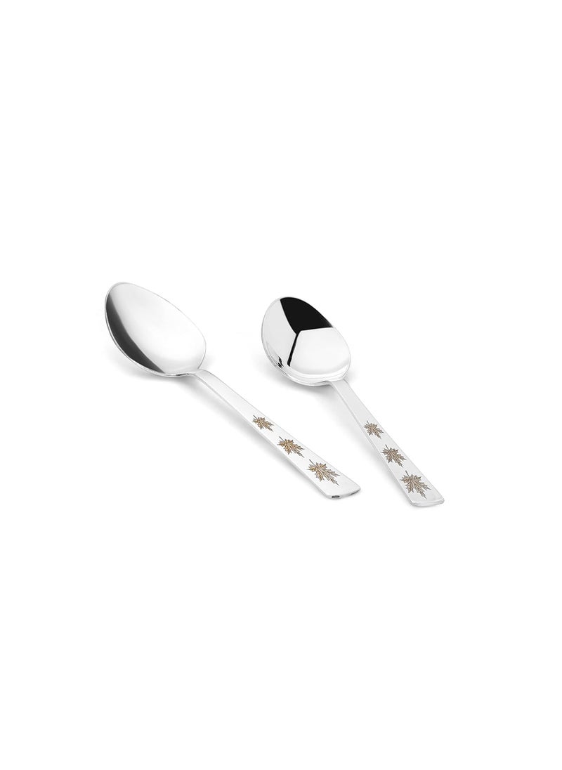 Classic Essentials Classic Essentials Stainless Steel Dinner Set|Serves 2 People|Heavy Gauge|Kitchen Set|Permanent Laser-Maple (Set of 10)  - Image 3
