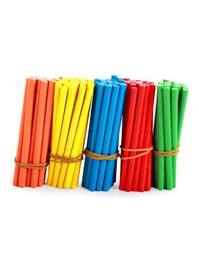 NIBEMINENT 100-Piece Colourful Bamboo Counting Sticks Mathematics Teaching for Kids 8 X 0.5cm - Image 1