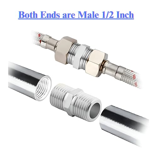 NEW WARE CP Hex Nipple 1/2 Inch to 1/2 Inch Male Threaded SS for connecting two Threaded Pipes or fittings (Pack of 2) - Image 4