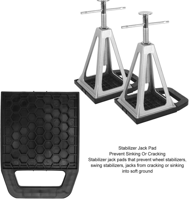 4PCS RV Jack Pad, Prevent Sinking, Anti Slip, Weather Proof Pad, Leveling Jack Block, for Camper Caravan Trailer (Black) - Image 3
