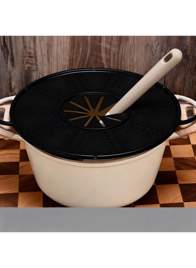 1 silicone spill proof pot cover, suitable for gifting pots, microwave ovens, steamers (black) to family members. - Image 3