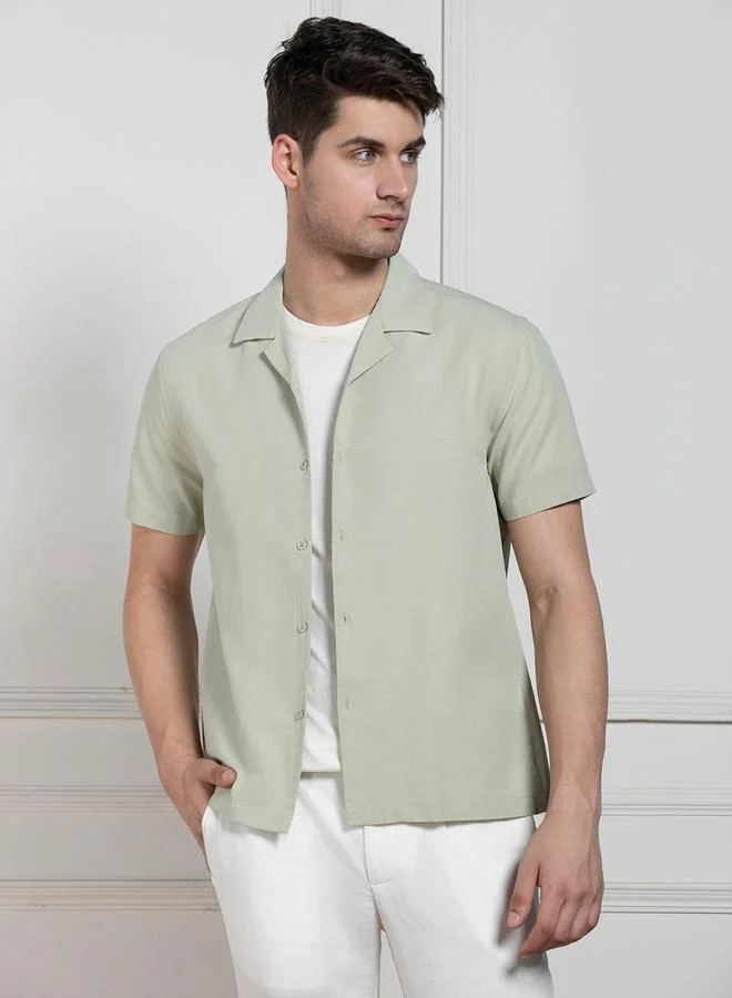 Dennis Lingo Solid Casual Shirt with Button Placket