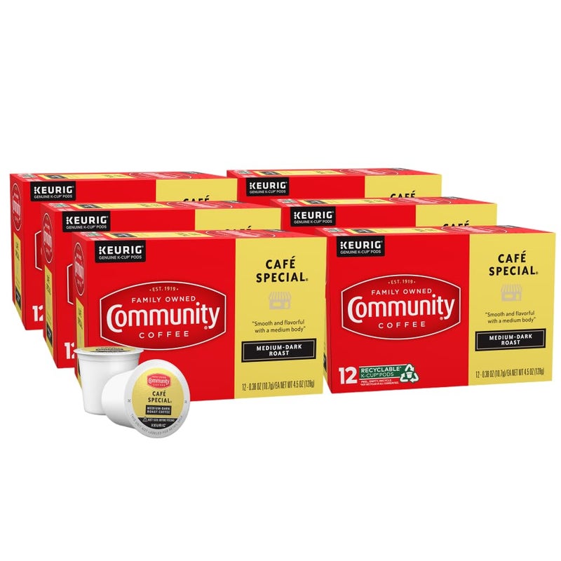Community Coffee Cafe Special MediumDark Roast KCup for Keurig Brewers 12 Count Pack of 6
