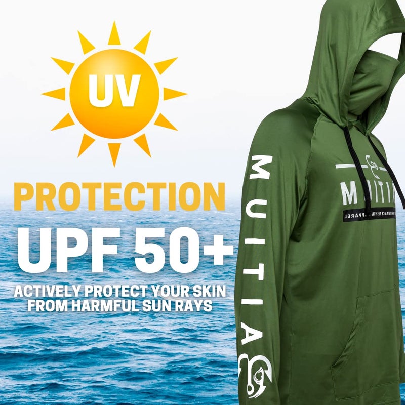 Baitium Fishing Shirts for Men,UPF50 Hooded Long Sleeve with Gaiter, Sun Protection Dry Fit Apparel, Cooling Moisture Wicking with Face Mask, Fishing Clothes for Men (Large, Grey) - Image 4