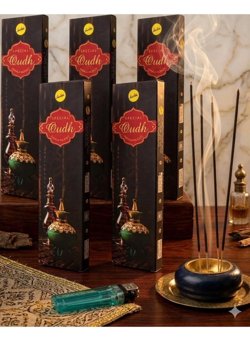 Sree Vani special oud masala incense pack of 5 with incense stick holder and a complimentary lighter - Image 2