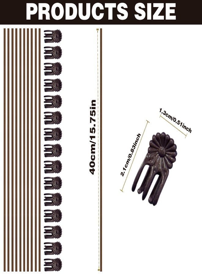CANIPHA Plant Stake Clip Set Green, Plant Sticks Supplies Support Tall, Useful Support Clips, Fine Workmanship Allow Bending Suitable for Various Plant Pots Indoors and Outdoors (Brown) - Image 2
