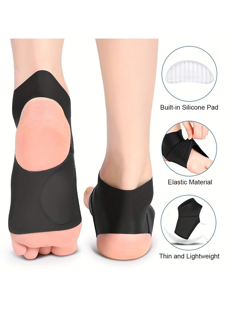 عبوتان من دعامات دعم قوس القدم الضاغطة مع وسادات جل للرجال والنساء - لتخفيف التهاب اللفافة الأخمصية، وتثبيت الكعب والكاحل للجري والرقص والعمل - تصميم قابل للتهوية ومعزز يناسب معظم الأحذية - Image 5