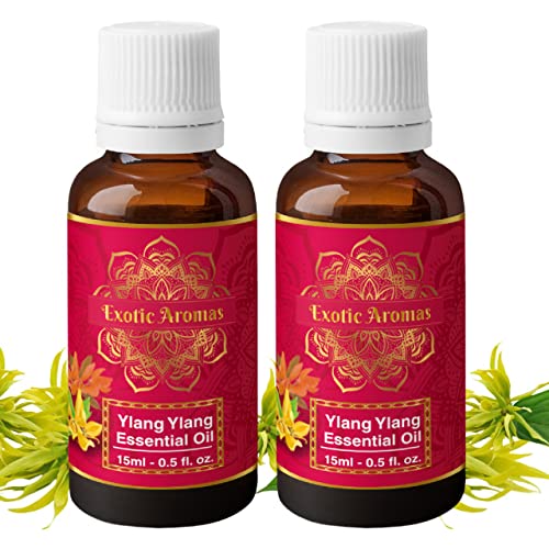 Exotic Aromas Ylang Ylang Essential Oil for Hair Strengthening, Acne Control & Aromatherapy (15Ml + 15Ml) Pack of 2 - Image 1